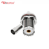 Conector Hembra UHF para Cable RG58 de 50 Ohmios, Tipo Crimp para Montaje en Panel con Junta, Terminación RF