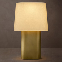 Lámpara de Mesa de Acero y Lino, LED Regulable, Luz de Noche para Dormitorio, Sala de Estar, Decoración del Hogar, Solución de Iluminación Residencial Minimalista