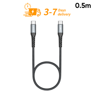 Câble USB C tressé en nylon SUNGUY 0,5 m certifié CE, prêt à être expédié, charge rapide 60W, câble de données, câble USB personnalisé - Product Image 1