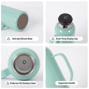 Bouteille <span class=keywords><strong>isotherme</strong></span> intelligente en acier inoxydable 316 avec affichage de la température, infuseur à thé électroplaqué haut de gamme, pot thermique pour fête, capacité 800 ml - Product Image 3