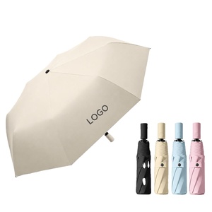 Paraguas Promocionales con Logotipo Personalizado al por Mayor, Precio de Fábrica, Paraguas Semiautomático Plegable de Tres Secciones con Logotipo - Product Image 1