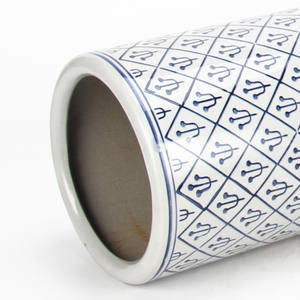 Porta pergamena grigio fantasia in ceramica S066 porta ombrelli da 24.4 pollici supporto <span class=keywords><strong>blu</strong></span> in ceramica - Product Image 3