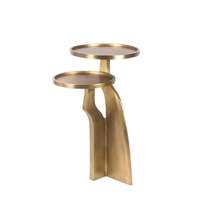 Table basse d'appoint moderne haut de gamme personnalisée en acier inoxydable pour salon et jardin avec double plateau