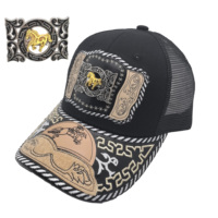 Gorra de Béisbol Unisex con Logo 3D de Metal Estilo Occidental, Estampado en Serigrafía, Cierre a Presión, Moderna, de Mezclilla, Lona, Jersey y Malla para Exteriores