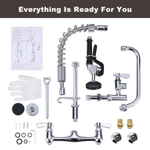 Industrial Style Jumbo Kitchen Tap Commercial Restaurant Kitchen Sink Faucet Sprayer Dish Washers And Pre Rinse Taps