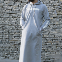 Vêtements islamiques pour hommes musulmans : Robe Jubba, Thobe de Dubaï, Abaya à capuche, Thobe arabe, Thobe saoudien, Robe pour hommes musulmans avec poche uniquement