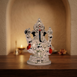 Traditional Silver Plated Handicraft Handmade Artistic <b>Religious</b> Hindu Deity Idol <b>Statue</b> Eco-Friendly Durable Wedding Birthday - Product Image 3