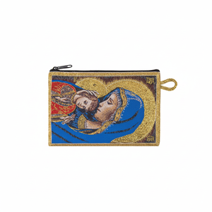 Cartera y Monedero Tejidos con Iconografía Cristiana de la Virgen María y el Niño Jesús, Regalo Católico - Product Image 2