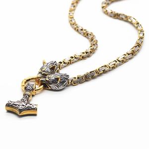 Collier pendentif marteau Thor en acier inoxydable pour homme Style vintage <span class=keywords><strong>Mythologie</strong></span> <span class=keywords><strong>celtique</strong></span> Géométrique Tête de loup Norse Viking Anniversaire - Product Image 3