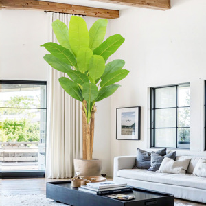 Style hawaïen grand bananier artificiel à trois tiges avec <span class=keywords><strong>intérieur</strong></span> extérieur fête de mariage en plastique bonsaï <span class=keywords><strong>plante</strong></span> - Product Image 1