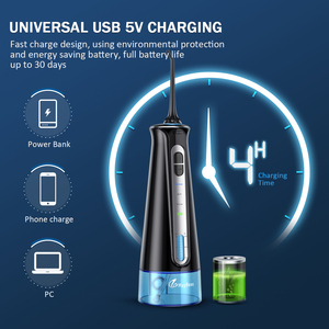Bestope Hydropulseur dentaire noir 230 ml, 3 modes, avec 6 buses et 2 brosses à dents - Product Image 3