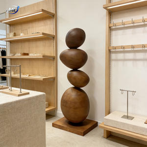 Sculpture en bois de luxe Art Déco, fabriquée à la main pour la décoration de salon, villa, hôtel et entrée, meubles décoratifs - Product Image 4