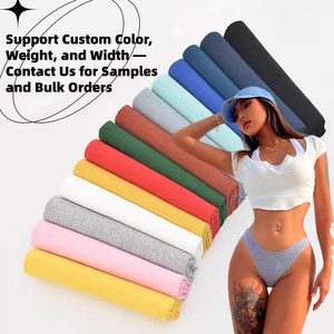 95% Cotton 5% Spandex Màu Đen 190gsm Cao Căng Đàn Hồi Vải Hai Mặt Dệt Kim Chất Liệu Cho Quần Áo Cho Phụ Nữ Của Đồ Lót - Product Image 3