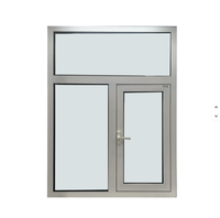 Fenêtre à battant moderne insonorisée en alliage d'aluminium avec double vitrage trempé et moustiquaire en acier inoxydable
