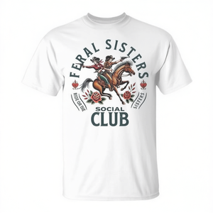 Camiseta Feral Sisters Social Club para mujer, camiseta de cuello redondo de talla grande - Product Image 2