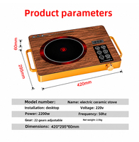 Plaques à induction de haute qualité, 2200 watts, cuisinière électrique portable, plaque de cuisson en céramique, plaque à induction électrique simple