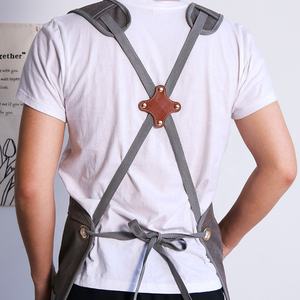 Delantal de trabajo pesado de lona para hombres y mujeres, delantal con lazo, múltiples bolsillos, para Chef, tienda, cruzadas con correas ajustables - Product Image 2