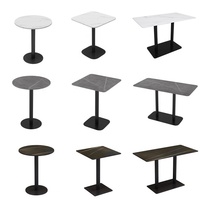Table carrée en métal et marbre pour café, restauration rapide, mobilier de restaurant moderne en bois, fabrication chinoise sur mesure, vente en gros