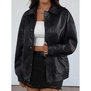 Abrigos de invierno Queen personalizados para mujer, chaquetas bomber de piel de oveja de gran tamaño con cremallera, logotipo personalizable, estilo universitario - Product Image 1