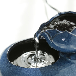 Fontaine à eau pour chat en forme de lotus, en céramique, automatique, à circulation continue, pour animaux de compagnie, à poser sur le bureau - Product Image 3