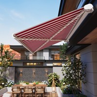 Auvent de terrasse rétractable motorisé à commande à distance, personnalisé, moderne, pour jardin extérieur, avec cassette intégrale