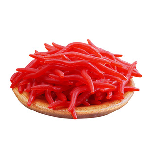 Cebo Artificial de Gusano de Tierra, Gusano Rojo, Cebo Vivo, Material PP, Señuelo Suave Sin Anzuelos, Alimento para Peces Negro - Product Image 1