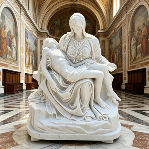 Statue de Jésus en marbre de style religieux catholique, taille personnalisée, Sacré-Cœur pour la décoration d'église - Product Image 5