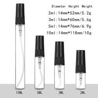 Botol Parfum Isi Ulang Kaca Bening Mini Spray Atomizer Set 2ml 3ml 5ml 10ml Dropper Press Spray untuk Perjalanan