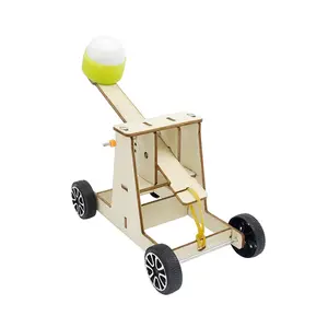 DIY Catapulta De Madeira Modelo Kit DIY Trebuchet Ciência Engenharia Montagem Building Blocks Brinquedos para Crianças Experiment Jogos