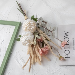 Bouquet de fleurs artificielles CallaFloral, design rose et blanc, décoration d'intérieur, accessoires de mariage CF01237 - Product Image 3
