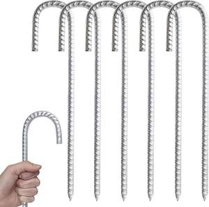 आधुनिक गैल्वेनाइज्ड स्टील जे हुक एंकर ग्राउंड दांव और कुत्ते केनेल के लिए रीबर पेग-10 साल का उपयोग - Product Image 2