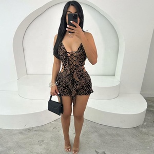 <strong>Leopard</strong> Slim Romper Ruffles One Piece Jumpsuit - Product Image 2