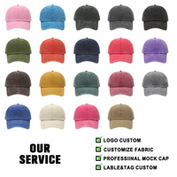 Gorra de Béisbol Personalizada con Logotipo, 6 Paneles, Bordada, Sin Estructura, Ajustable, Bordado Personalizado, Algodón Lavado, MOQ Bajo