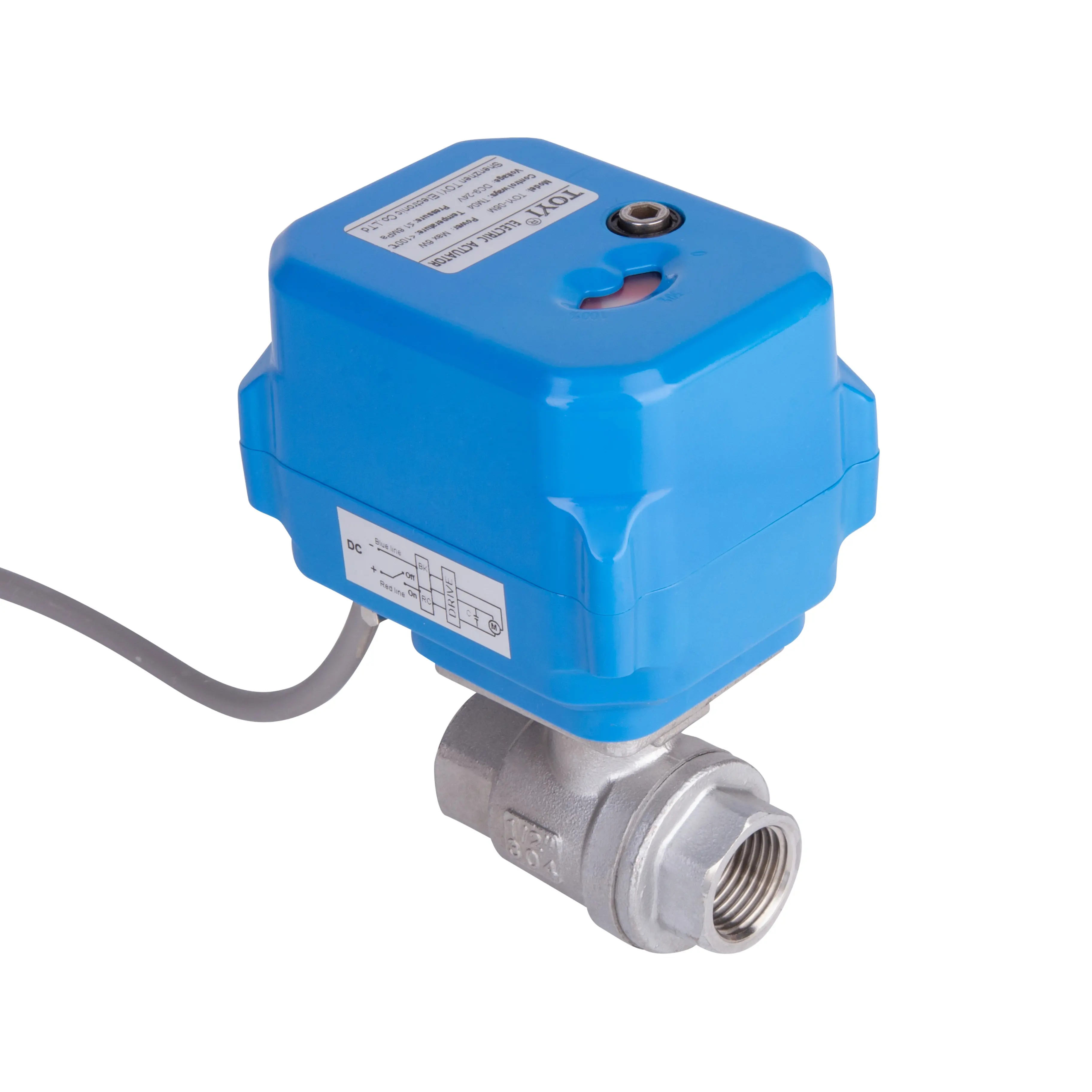 TOYI nouveau produit AC220V DC9-24V Mini actionneur électrique vanne à boisseau sphérique motorisée à 2 voies en acier inoxydable1/2 "3/4" 1 "pour huile Diesel