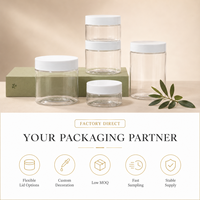 Pot en plastique PET de taille moyenne 50g-250g pour la chaîne d'approvisionnement – Contenant personnalisé OEM pour crème, poudre, suppléments, noix, herbes, aliments, cosmétiques