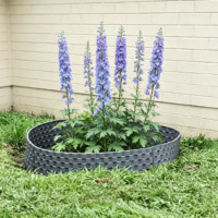 Bordure de Jardin Sans Terrassement, Flexible, Effet Rotin, 10 Pièces, Bordure de Pelouse en Plastique pour Parterres de Fleurs, Allées et Aménagements Paysagers