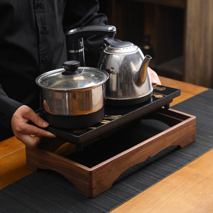 Support de table en bambou et bois de noyer noir Nande pour cuisinière à induction - Product Image 2