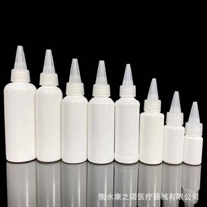 Bouteilles en plastique PE à embout pointu blanc 10 30 50 100 ml pour pigments et sable coloré, emballage général - Product Image 1