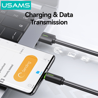 USAMS SJ732 2024 Produk Terbaru Harga Terjangkau Kabel Data Multi Pengisian Daya 1M USB Type-C Bicolor Bahan PVC
