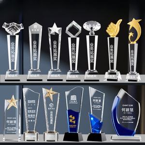 고급 K9 크리스탈 유리 상 저렴한 사용자 정의 민속 예술 스타일 빈 트로피 광택 기술 - Product Image 3