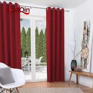 American Style 100% Blackout Black Curtain Pure Color For Home Hospital Hotel Cafe Woven Technique Solid Pattern Low Price