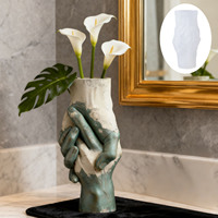 Moule en silicone moderne et simple pour pot de fleurs, pot de rangement en résine époxy, ou moule à gypse ciment à tenir à la main – DIY