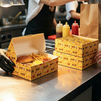 Boîte d'emballage personnalisée pour restauration rapide, boîte à compartiments pour shawarma, doner kebab, wraps, boîte de partage, boîte à sauce piquante, boîte repas à emporter