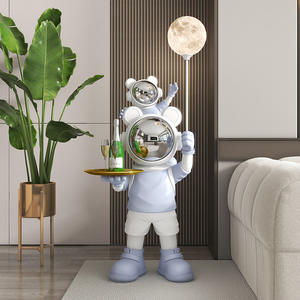 Lampe de lune moderne Spaceman Sculpture en résine faite à la main pour salon <span class=keywords><strong>chambre</strong></span> bureau grand comme plateau canapé ou meuble TV ornement - Product Image 1