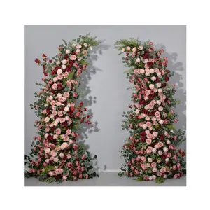 Decoración DE BODA Prop Fondo DE BODA Flor artificial con marco Flores de arco de boda blancas