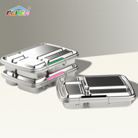 Aohea Boîte à lunch pour enfants avec logo personnalisé en acier inoxydable 304 isolée avec poignée Boîte à bento étanche pour le stockage des aliments pour enfants