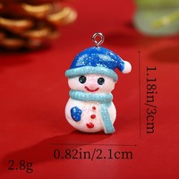 Pendentif de Noël en résine, motif bonhomme de neige et Père Noël, mignon et de style dessin animé, idéal pour la fabrication de bijoux - Vente en gros