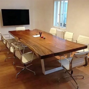 <span class=keywords><strong>Table</strong></span> de <span class=keywords><strong>restaurant</strong></span> en bois massif de noyer naturel irrégulier, moderne et personnalisée, fabriquée par Livemate Factory, meubles de salle à manger - Product Image 5