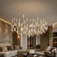 Lustre LED en verre de style nordique moderne et luxueux, sur mesure, pour la décoration résidentielle, les halls d'hôtel et les escaliers, fabriqué à l'usine de Zhongshan