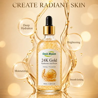 Sérum Visage Huileux au Collagène, Acide Hyaluronique, Nicotinamide et Acide Azélaïque 24K Or, 100ml, Marque Privée OEM/ODM pour Lifting Facial et Soin de la Peau
